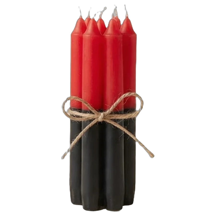 Vela Bicolor Vermelho e Preto